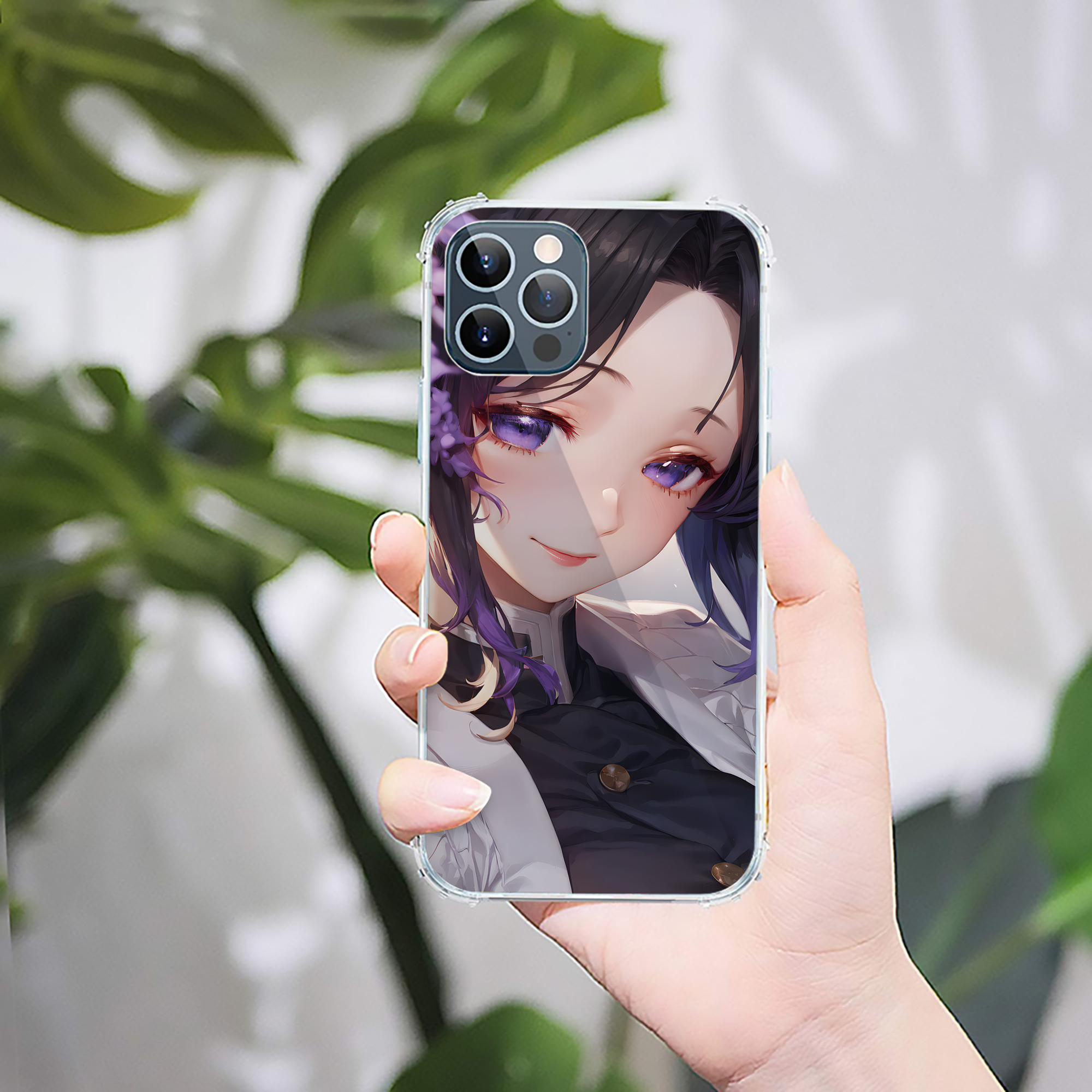 （画像用） 鬼滅の刃（きめつのやいば）蟲柱-胡蝶 しのぶ／こちょう しのぶ Kochou Shinobu 【iPhone 12シリーズ対応】透明スマホケース（クリアソフトケース）